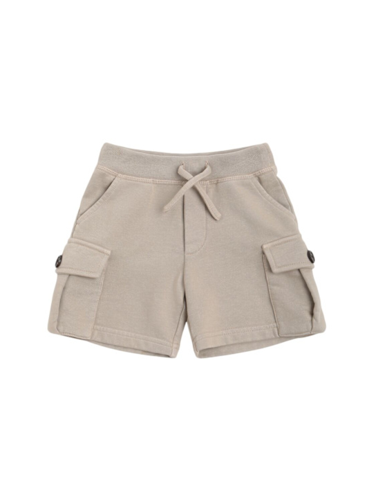 Dsquared2: Cotton cargo sweat shorts - Beige - kids-boys_0 | Luisa Via Roma