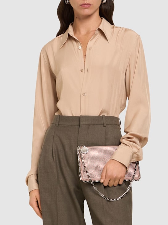 Stella McCartney: Falabella crystal embellished clutch - women_1 | Luisa Via Roma
