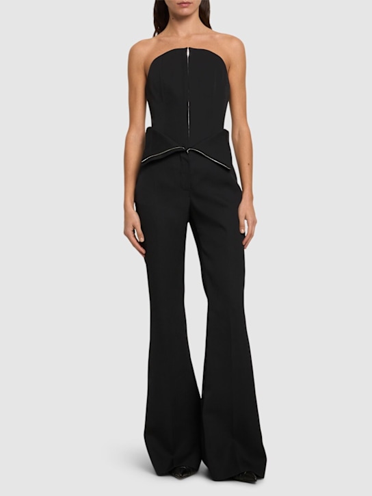 McQueen: Wool corset top - Black - women_1 | Luisa Via Roma