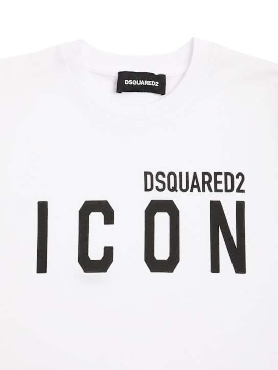 Dsquared2: T-shirt in jersey di cotone stampato - kids-girls_1 | Luisa Via Roma