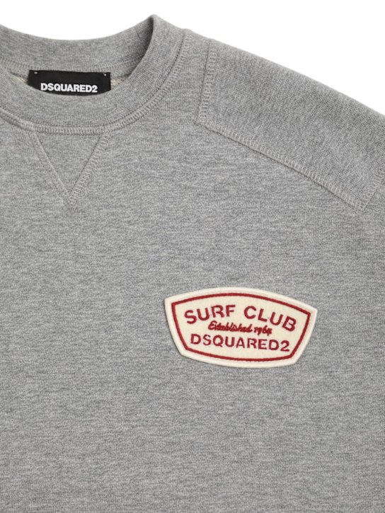 Dsquared2: Cotton crewneck sweatshirt - Grey - kids-boys_1 | Luisa Via Roma