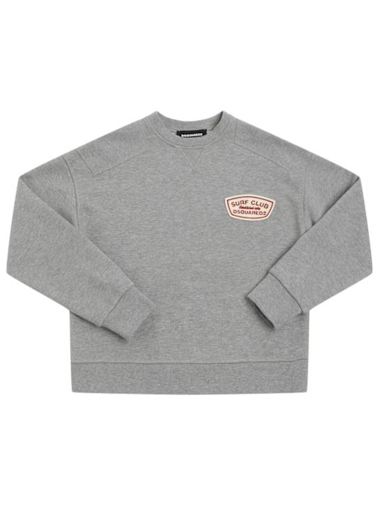 Dsquared2: Cotton crewneck sweatshirt - Grey - kids-boys_0 | Luisa Via Roma
