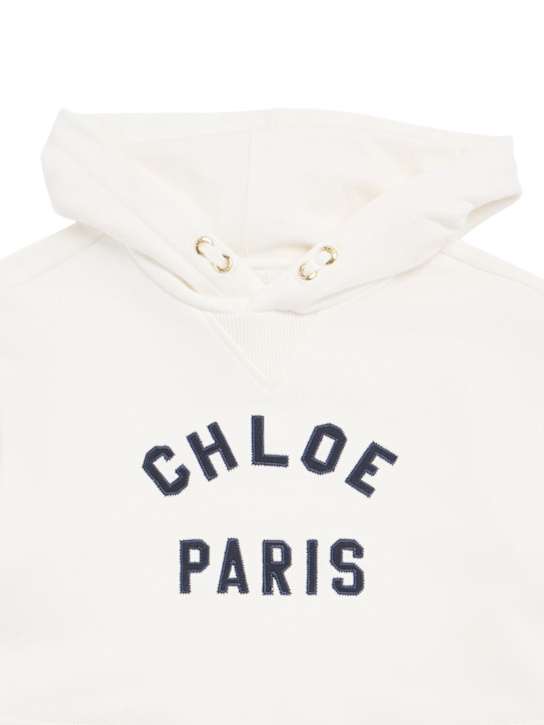 Chloé: Kleid aus Baumwollfleece mit Logo - kids-girls_1 | Luisa Via Roma
