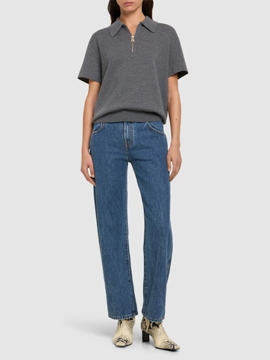 Khaite: Gulliame knitted wool blend top - women_1 | Luisa Via Roma