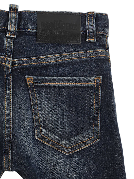 Dsquared2: 5 pocket stretch cotton jeans - Blue - kids-boys_1 | Luisa Via Roma