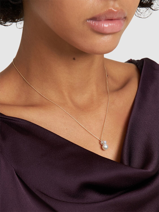 Sophie Bille Brahe: Stellari simple pearl pendant necklace - Gold/Pearl - women_1 | Luisa Via Roma