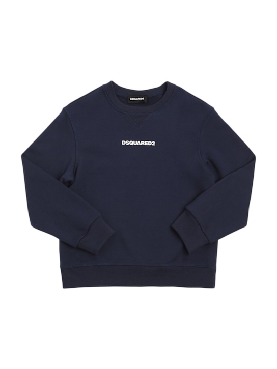 Dsquared2: Printed cotton crewneck sweatshirt - kids-girls_0 | Luisa Via Roma