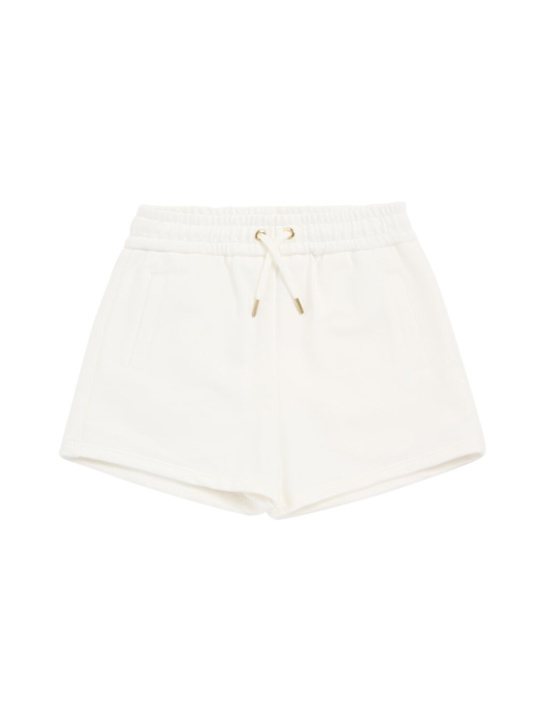 Chloé: Shorts in spugna di cotone - Bianco - kids-girls_0 | Luisa Via Roma
