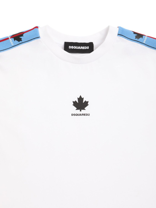 Dsquared2: Camiseta de jersey de algodón estampada - Blanco - kids-boys_1 | Luisa Via Roma