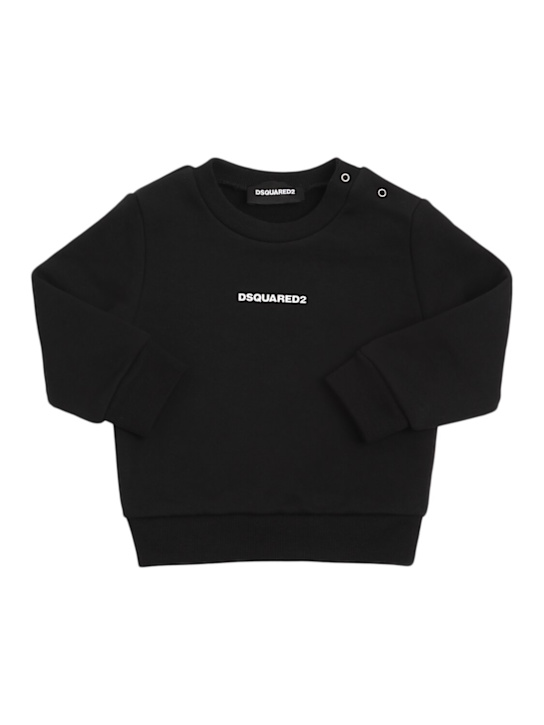 Dsquared2: Printed cotton crewneck sweatshirt - kids-girls_0 | Luisa Via Roma