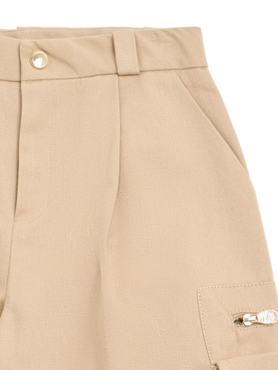 Chloé: コットンツイルカーゴパンツ - ベージュ - kids-girls_1 | Luisa Via Roma