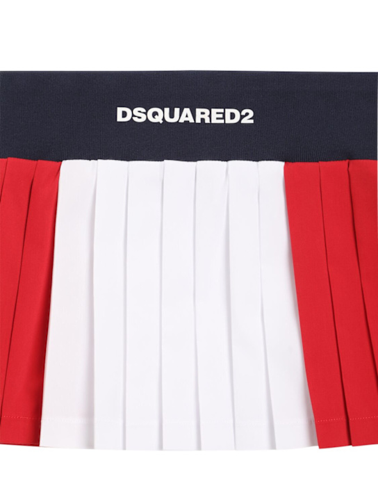 Dsquared2: Minigonna plissé - Bianco/Rosso - kids-girls_1 | Luisa Via Roma
