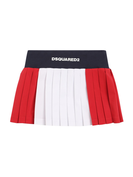 Dsquared2: Minigonna plissé - Bianco/Rosso - kids-girls_0 | Luisa Via Roma