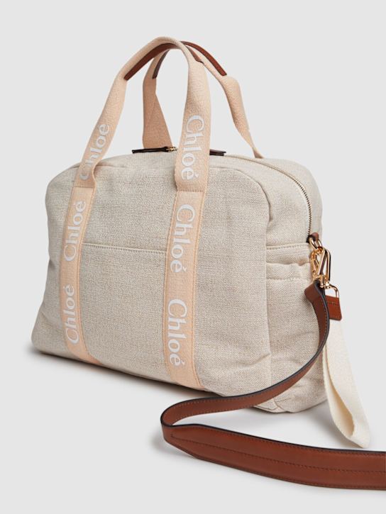 Chloé: Jute blend changing bag - Beige - kids-girls_1 | Luisa Via Roma