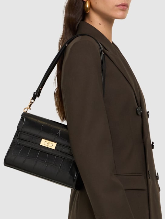 Tory Burch: Lee Radziwill croc embossed shoulder bag - women_1 | Luisa Via Roma
