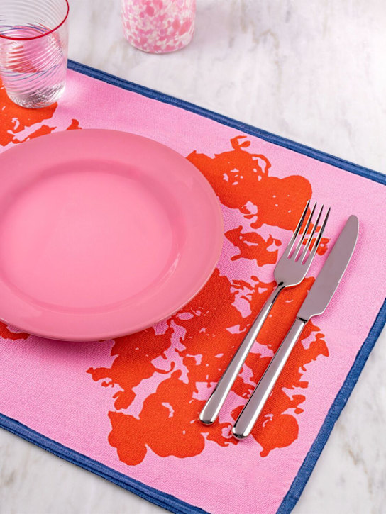 Stories Of Italy: Set of 2 Hortensia placemats - Pink/Coral - ecraft_1 | Luisa Via Roma