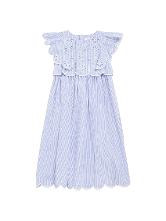 Chloé: Embroidered cotton poplin dress - kids-girls_0 | Luisa Via Roma