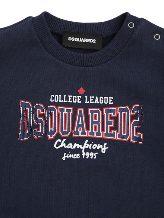 Dsquared2: Printed cotton crewneck sweatshirt - kids-boys_1 | Luisa Via Roma