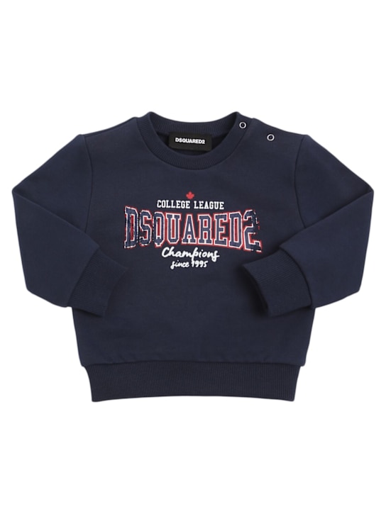 Dsquared2: Printed cotton crewneck sweatshirt - kids-boys_0 | Luisa Via Roma