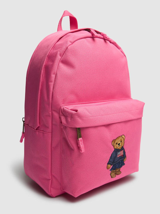 Polo Ralph Lauren: Bear print poly backpack - Pink - kids-boys_1 | Luisa Via Roma