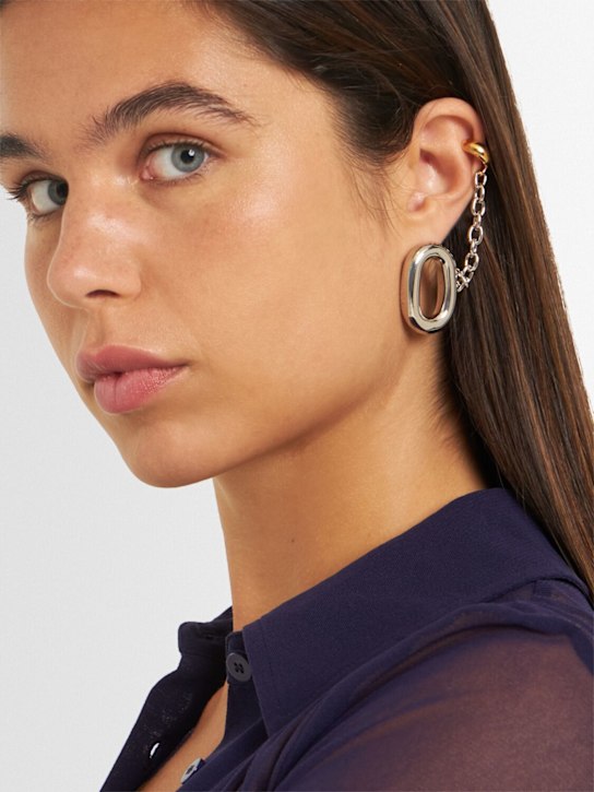 Rabanne: Link mismatched stud earrings - women_1 | Luisa Via Roma