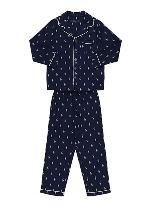Polo Ralph Lauren: Pigiama in twill di cotone stampato - kids-boys_0 | Luisa Via Roma