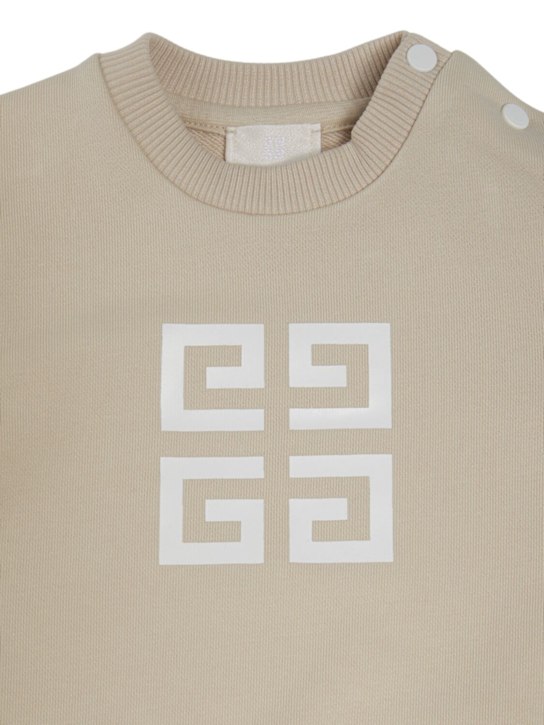 Givenchy: Cotton blend sweatshirt w/logo - Beige - kids-boys_1 | Luisa Via Roma