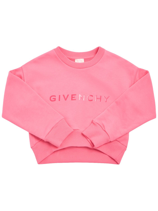 Givenchy: Felpa girocollo con stampa - Rosa - kids-girls_0 | Luisa Via Roma
