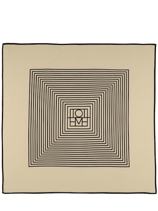 Toteme: Centered monogram silk scarf - women_0 | Luisa Via Roma