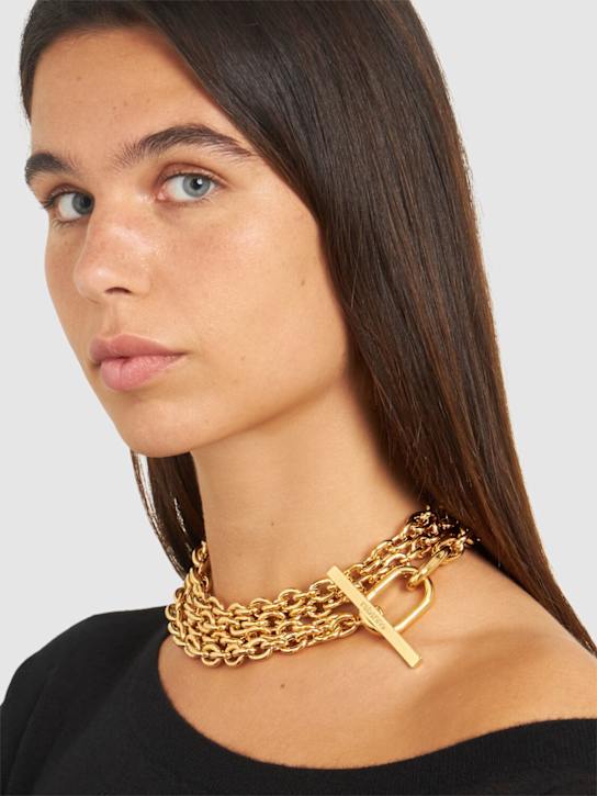 Rabanne: Link wrapped necklace - Gold - women_1 | Luisa Via Roma