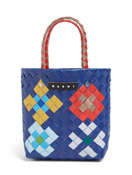 Marni Junior: Korbtasche mit Logo - Blau/Bunt - kids-girls_0 | Luisa Via Roma