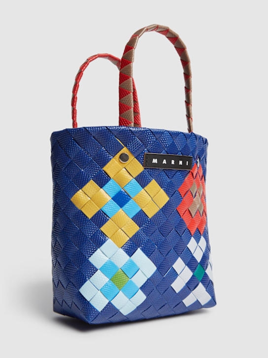 Marni Junior: Korbtasche mit Logo - Blau/Bunt - kids-girls_1 | Luisa Via Roma