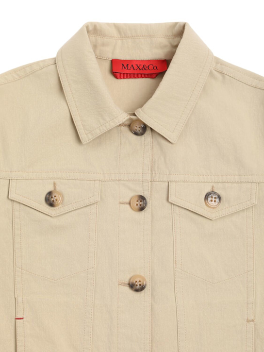 MAX&Co.: Giacca in gabardina di misto cotone - Beige - kids-girls_1 | Luisa Via Roma