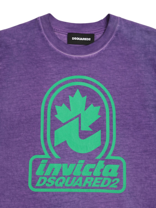 Dsquared2: Cotton jersey short sleeve t-shirt - Purple - kids-boys_1 | Luisa Via Roma