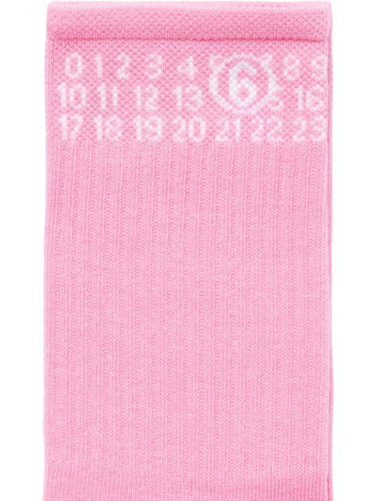 MM6 Maison Margiela: コットンブレンドソックス - ピンク - kids-boys_1 | Luisa Via Roma