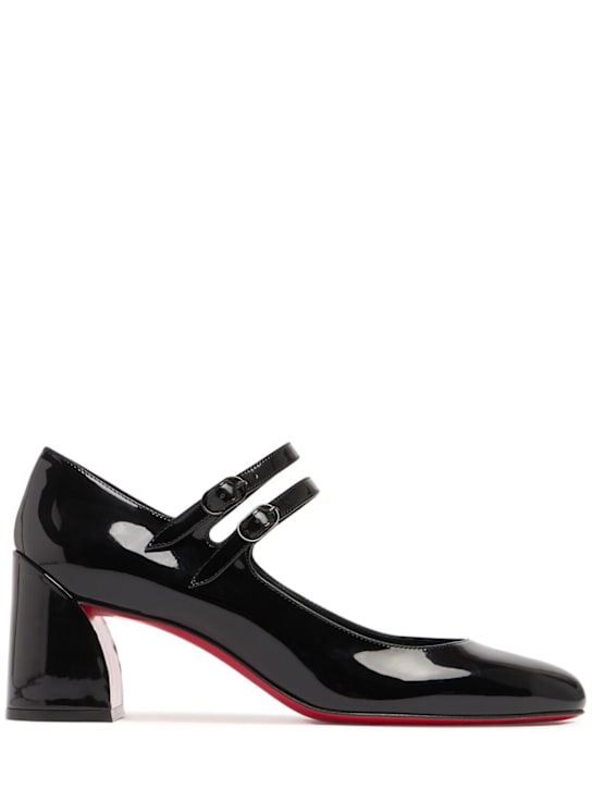 Christian Louboutin: 55mm Miss Jane patent leather pumps - Black - women_0 | Luisa Via Roma