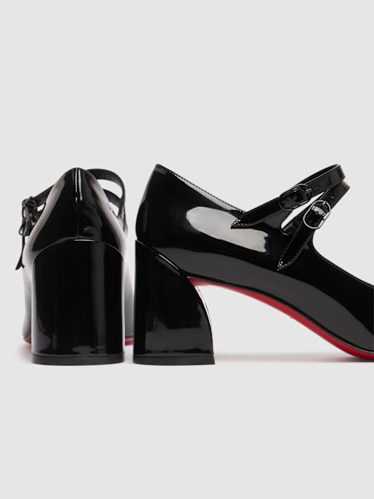 Christian Louboutin: 55mm Miss Jane patent leather pumps - Black - women_4 | Luisa Via Roma