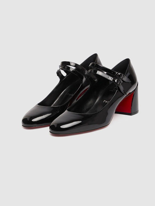 Christian Louboutin: 55mm Miss Jane patent leather pumps - Black - women_2 | Luisa Via Roma