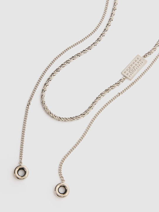 MM6 Maison Margiela: MM6 Double chain necklace - men_1 | Luisa Via Roma