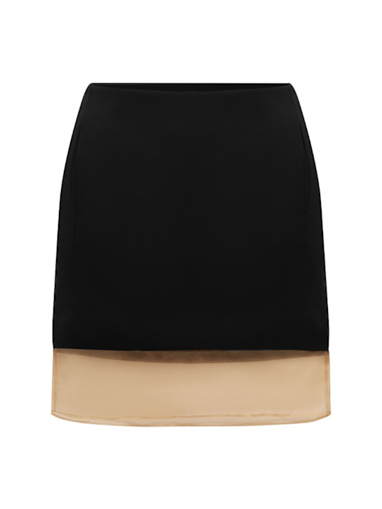 ESSE Studios: Issia jersey & tulle mini skirt - Black/Blush - women_5 | Luisa Via Roma