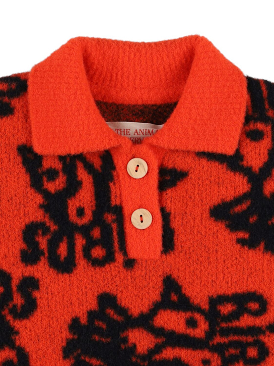 The Animals Observatory: Raven poly knit polo sweater - Orange - kids-boys_1 | Luisa Via Roma