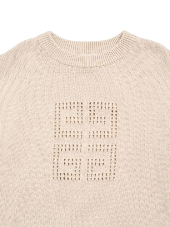 Givenchy: Suéter de punto de algodón y cashmere - Beige - kids-girls_1 | Luisa Via Roma