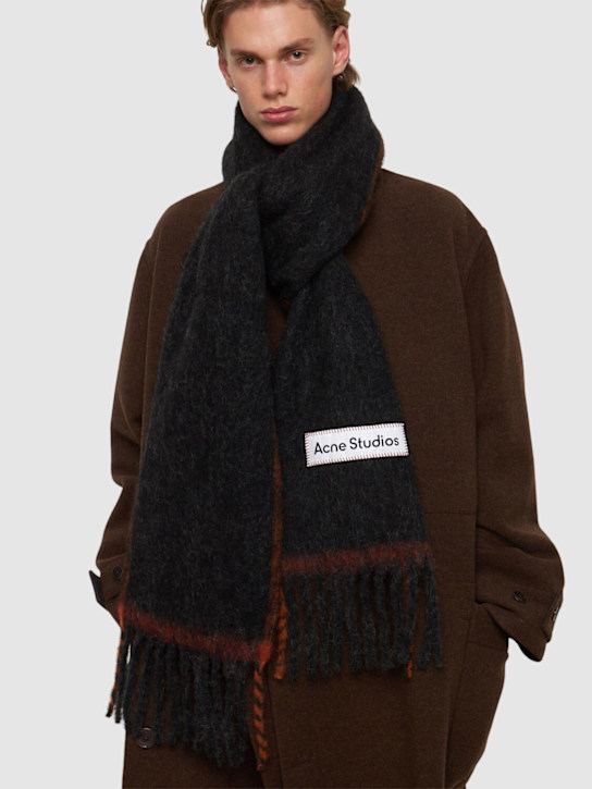 Acne Studios: Alpaca blend logo scarf - men_1 | Luisa Via Roma