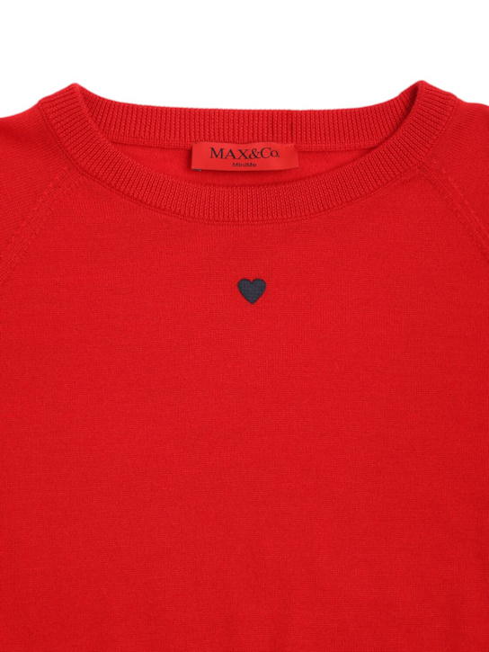 MAX&Co.: Embroidered wool knit sweater - Red - kids-girls_1 | Luisa Via Roma