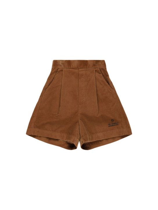 The Animals Observatory: Monkey cotton corduroy shorts - kids-boys_0 | Luisa Via Roma