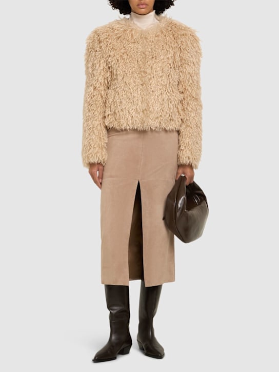 Isabel Marant: Faustine plush crop jacket - women_1 | Luisa Via Roma