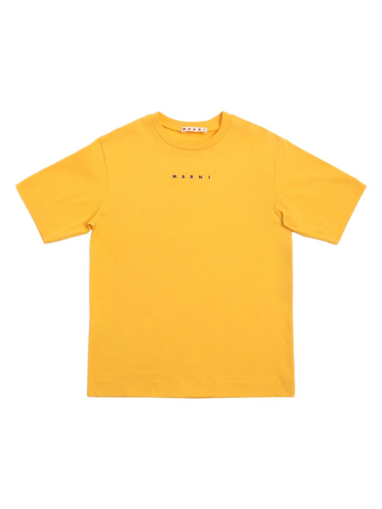 Marni Junior: Printed cotton jersey t-shirt - Yellow - kids-boys_0 | Luisa Via Roma