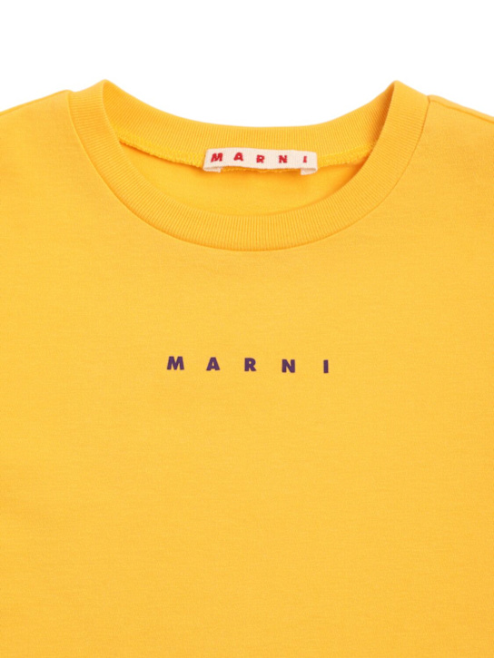 Marni Junior: Printed cotton jersey t-shirt - Yellow - kids-boys_1 | Luisa Via Roma