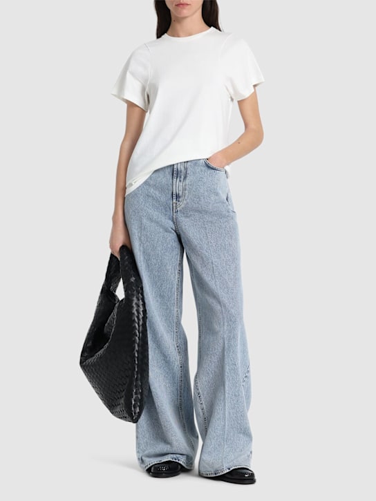 Toteme: Curved seam cotton t-shirt - women_1 | Luisa Via Roma