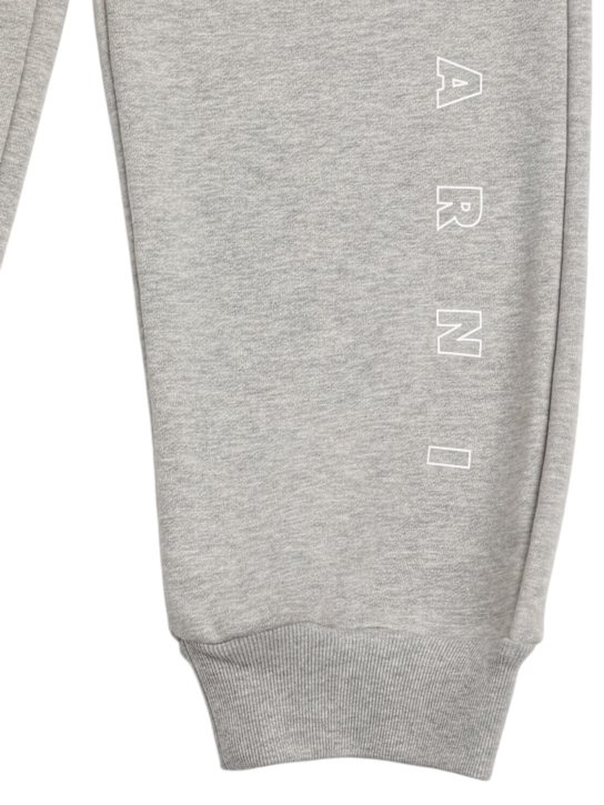 Marni Junior: Cotton sweatpants w/logo - Grey - kids-boys_1 | Luisa Via Roma